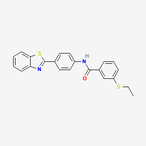 molecular formula C22H18N2OS2 B2835500 N-[4-(1,3-benzothiazol-2-yl)phenyl]-3-(ethylsulfanyl)benzamide CAS No. 946349-50-4
