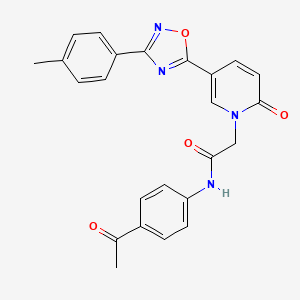 molecular formula C24H20N4O4 B2835504 N-(4-acetylphenyl)-2-{5-[3-(4-methylphenyl)-1,2,4-oxadiazol-5-yl]-2-oxo-1,2-dihydropyridin-1-yl}acetamide CAS No. 1110981-17-3