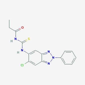 molecular formula C16H14ClN5OS B283552 N-(6-chloro-2-phenyl-2H-1,2,3-benzotriazol-5-yl)-N'-propionylthiourea 