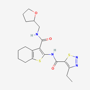 4-ethyl-N-(3-(((tetrahydrofuran-2-yl)methyl)carbamoyl)-4,5,6,7-tetrahydrobenzo[b]thiophen-2-yl)-1,2,3-thiadiazole-5-carboxamide