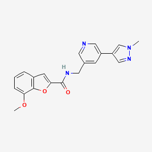 7-methoxy-N-((5-(1-methyl-1H-pyrazol-4-yl)pyridin-3-yl)methyl)benzofuran-2-carboxamide