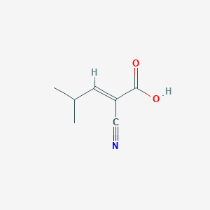 molecular formula C7H9NO2 B2835536 2-Cyano-4-methylpent-2-enoic acid CAS No. 760-58-7