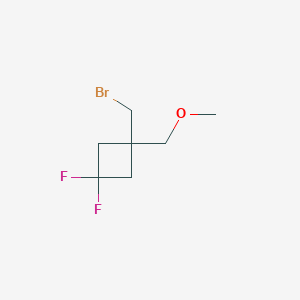 molecular formula C7H11BrF2O B2835549 1-(Bromomethyl)-3,3-difluoro-1-(methoxymethyl)cyclobutane CAS No. 2137867-39-9