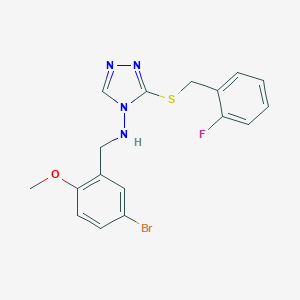 molecular formula C17H16BrFN4OS B283555 N-(5-bromo-2-methoxybenzyl)-N-{3-[(2-fluorobenzyl)thio]-4H-1,2,4-triazol-4-yl}amine 