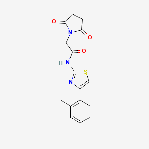 molecular formula C17H17N3O3S B2835576 N-[4-(2,4-dimethylphenyl)-1,3-thiazol-2-yl]-2-(2,5-dioxopyrrolidin-1-yl)acetamide CAS No. 392324-57-1