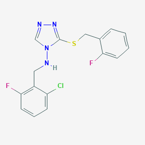 molecular formula C16H13ClF2N4S B283558 N-(2-chloro-6-fluorobenzyl)-N-{3-[(2-fluorobenzyl)sulfanyl]-4H-1,2,4-triazol-4-yl}amine 
