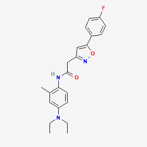molecular formula C22H24FN3O2 B2835616 N-[4-(diethylamino)-2-methylphenyl]-2-[5-(4-fluorophenyl)-1,2-oxazol-3-yl]acetamide CAS No. 953137-37-6