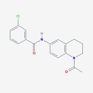 molecular formula C18H17ClN2O2 B2835625 N-(1-acetyl-1,2,3,4-tetrahydroquinolin-6-yl)-3-chlorobenzamide CAS No. 941996-82-3