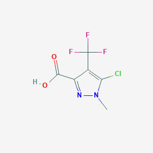 molecular formula C6H4ClF3N2O2 B2835636 5-chloro-1-methyl-4-(trifluoromethyl)-1H-pyrazole-3-carboxylic acid CAS No. 2090400-40-9