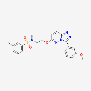 molecular formula C21H21N5O4S B2835652 N-(2-((3-(3-methoxyphenyl)-[1,2,4]triazolo[4,3-b]pyridazin-6-yl)oxy)ethyl)-3-methylbenzenesulfonamide CAS No. 1021082-45-0