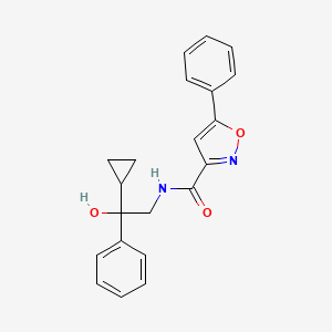 molecular formula C21H20N2O3 B2835662 N-(2-CYCLOPROPYL-2-HYDROXY-2-PHENYLETHYL)-5-PHENYL-1,2-OXAZOLE-3-CARBOXAMIDE CAS No. 1421525-17-8