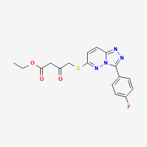 molecular formula C17H15FN4O3S B2835682 ethyl 4-{[3-(4-fluorophenyl)-[1,2,4]triazolo[4,3-b]pyridazin-6-yl]sulfanyl}-3-oxobutanoate CAS No. 852374-39-1