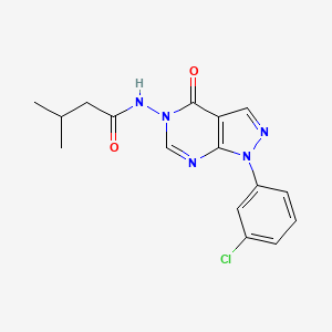 molecular formula C16H16ClN5O2 B2835688 N-(1-(3-chlorophenyl)-4-oxo-1H-pyrazolo[3,4-d]pyrimidin-5(4H)-yl)-3-methylbutanamide CAS No. 941971-16-0