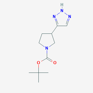 molecular formula C11H18N4O2 B2835697 tert-butyl3-(1H-1,2,3-triazol-5-yl)pyrrolidine-1-carboxylate CAS No. 2383579-90-4