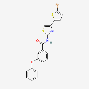 molecular formula C20H13BrN2O2S2 B2835724 N-[4-(5-bromothiophen-2-yl)-1,3-thiazol-2-yl]-3-phenoxybenzamide CAS No. 325988-19-0