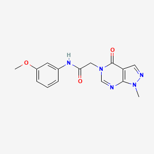molecular formula C15H15N5O3 B2835742 N-(3-methoxyphenyl)-2-(1-methyl-4-oxo-1,4-dihydro-5H-pyrazolo[3,4-d]pyrimidin-5-yl)acetamide CAS No. 866870-32-8
