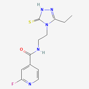 molecular formula C12H14FN5OS B2835775 N-[2-(3-ethyl-5-sulfanyl-4H-1,2,4-triazol-4-yl)ethyl]-2-fluoropyridine-4-carboxamide CAS No. 1384740-61-7