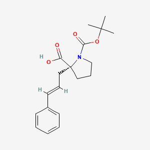 molecular formula C19H25NO4 B2835782 Boc-(R)-alpha-(3-phenyl-allyl)-proline CAS No. 959572-16-8