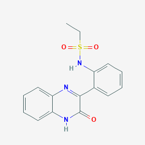 molecular formula C16H15N3O3S B2835807 N-[2-(3-oxo-3,4-dihydroquinoxalin-2-yl)phenyl]ethane-1-sulfonamide CAS No. 871307-96-9