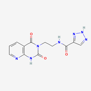 molecular formula C12H11N7O3 B2835824 N-(2-(2,4-dioxo-1,2-dihydropyrido[2,3-d]pyrimidin-3(4H)-yl)ethyl)-1H-1,2,3-triazole-5-carboxamide CAS No. 2034373-55-0