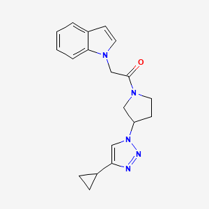 1-(3-(4-cyclopropyl-1H-1,2,3-triazol-1-yl)pyrrolidin-1-yl)-2-(1H-indol-1-yl)ethanone