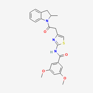 3,5-dimethoxy-N-(4-(2-(2-methylindolin-1-yl)-2-oxoethyl)thiazol-2-yl)benzamide