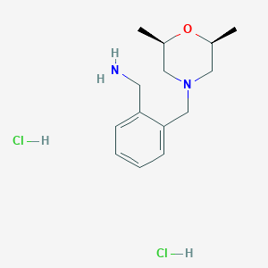 [2-[[(2R,6S)-2,6-Dimethylmorpholin-4-yl]methyl]phenyl]methanamine;dihydrochloride