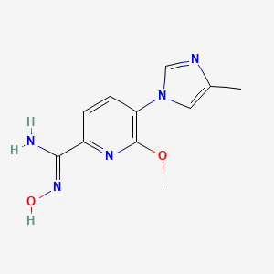 molecular formula C11H13N5O2 B2835836 (Z)-N'-Hydroxy-6-methoxy-5-(4-methyl-1H-imidazol-1-yl)picolinimidamide CAS No. 1241428-48-7