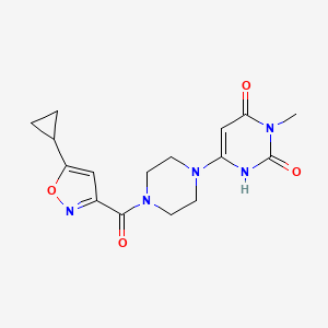 6-[4-(5-Cyclopropyl-1,2-oxazole-3-carbonyl)piperazin-1-yl]-3-methyl-1H-pyrimidine-2,4-dione