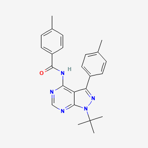 molecular formula C24H25N5O B2835849 N-[1-tert-butyl-3-(4-methylphenyl)pyrazolo[3,4-d]pyrimidin-4-yl]-4-methylbenzamide CAS No. 320422-33-1