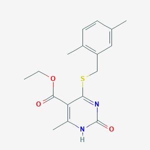 ethyl 4-[(2,5-dimethylphenyl)methylsulfanyl]-6-methyl-2-oxo-1H-pyrimidine-5-carboxylate