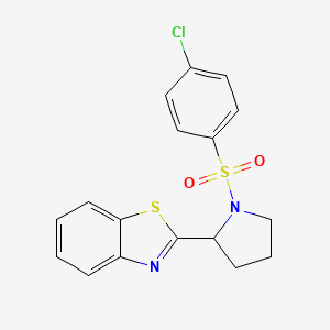 2-{1-[(4-Chlorophenyl)sulfonyl]-2-pyrrolidinyl}-1,3-benzothiazole