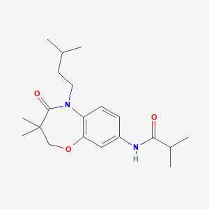 N-(5-isopentyl-3,3-dimethyl-4-oxo-2,3,4,5-tetrahydrobenzo[b][1,4]oxazepin-8-yl)isobutyramide