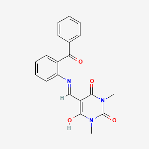5-(((2-benzoylphenyl)amino)methylene)-1,3-dimethylpyrimidine-2,4,6(1H,3H,5H)-trione