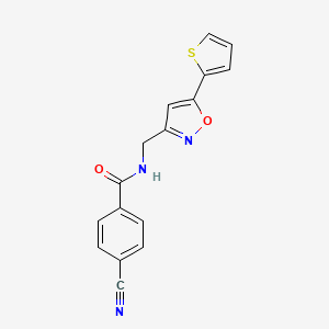 4-cyano-N-((5-(thiophen-2-yl)isoxazol-3-yl)methyl)benzamide