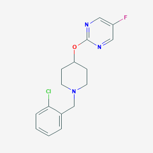 molecular formula C16H17ClFN3O B2835900 2-[1-[(2-Chlorophenyl)methyl]piperidin-4-yl]oxy-5-fluoropyrimidine CAS No. 2380083-83-8