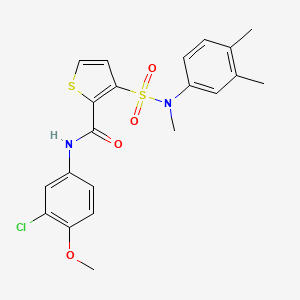 molecular formula C21H21ClN2O4S2 B2835904 N-(3-chloro-4-methoxyphenyl)-3-[(3,4-dimethylphenyl)(methyl)sulfamoyl]thiophene-2-carboxamide CAS No. 1029739-61-4