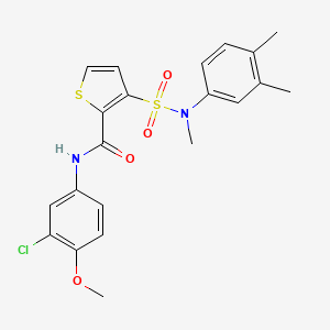 molecular formula C21H21ClN2O4S2 B2835904 N-(3-chloro-4-methoxyphenyl)-3-(N-(3,4-dimethylphenyl)-N-methylsulfamoyl)thiophene-2-carboxamide CAS No. 1029739-61-4