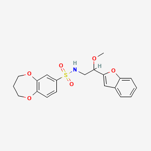 molecular formula C20H21NO6S B2835906 N-[2-(1-benzofuran-2-yl)-2-methoxyethyl]-3,4-dihydro-2H-1,5-benzodioxepine-7-sulfonamide CAS No. 2034421-64-0