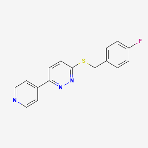 molecular formula C16H12FN3S B2835910 3-((4-Fluorobenzyl)thio)-6-(pyridin-4-yl)pyridazine CAS No. 893994-28-0