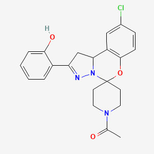 1-(9-Chloro-2-(2-hydroxyphenyl)-1,10b-dihydrospiro[benzo[e]pyrazolo[1,5-c][1,3]oxazine-5,4'-piperidin]-1'-yl)ethanone