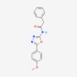 molecular formula C17H15N3O3 B2835922 N-[5-(4-methoxyphenyl)-1,3,4-oxadiazol-2-yl]-2-phenylacetamide CAS No. 865286-79-9