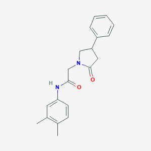 molecular formula C20H22N2O2 B283593 N-(3,4-dimethylphenyl)-2-(2-oxo-4-phenylpyrrolidin-1-yl)acetamide 
