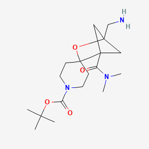 molecular formula C18H31N3O4 B2835935 tert-butyl 4-(aminomethyl)-1-(dimethylcarbamoyl)-3-oxaspiro[bicyclo[2.1.1]hexane-2,4'-piperidine]-1'-carboxylate CAS No. 2309465-46-9