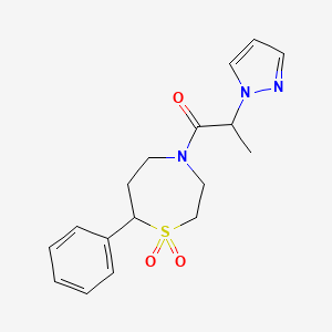 1-(1,1-dioxido-7-phenyl-1,4-thiazepan-4-yl)-2-(1H-pyrazol-1-yl)propan-1-one