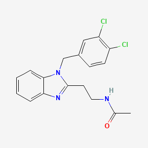 molecular formula C18H17Cl2N3O B2835939 N-(2-{1-[(3,4-dichlorophenyl)methyl]-1H-1,3-benzodiazol-2-yl}ethyl)acetamide CAS No. 876883-59-9