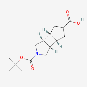 Rel-(3aR,3bS,5s,6aR,6bS)-2-(tert-butoxycarbonyl)decahydrocyclopenta[3,4]cyclobuta[1,2-c]pyrrole-5-carboxylic acid