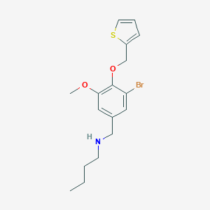 molecular formula C17H22BrNO2S B283595 N-[3-bromo-5-methoxy-4-(2-thienylmethoxy)benzyl]-N-butylamine 