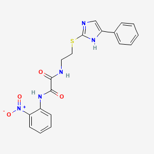 N1-(2-nitrophenyl)-N2-(2-((4-phenyl-1H-imidazol-2-yl)thio)ethyl)oxalamide