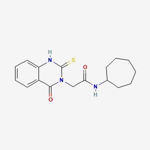 N-cycloheptyl-2-(4-oxo-2-sulfanylidene-1H-quinazolin-3-yl)acetamide